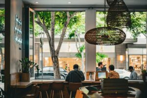 people in cafe